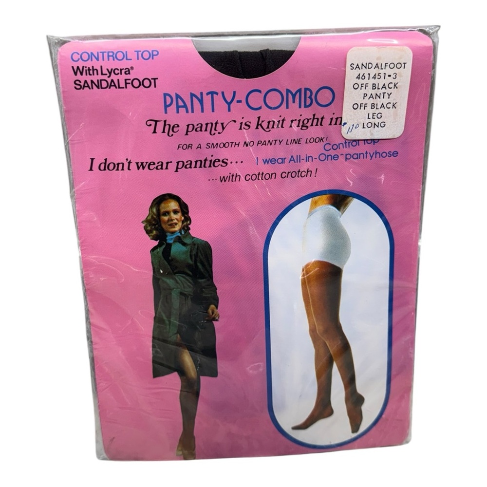 Ridgeview Mills Panty Combo Pantyhose Control Top 100% Nylon Off Black Long